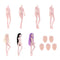 1/4 BJD Female Doll Big Bust Body DIY Body Parts High Quality Plastic Toy