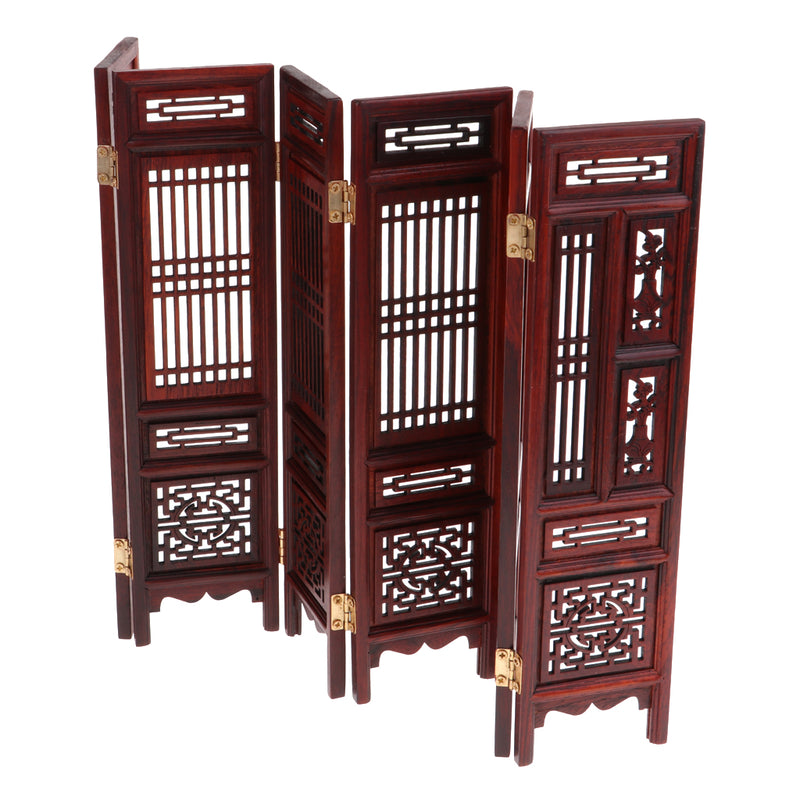 1/12 Annatto Folding Screen Furniture for Dolls House Bedroom Living Room Accessory Decor
