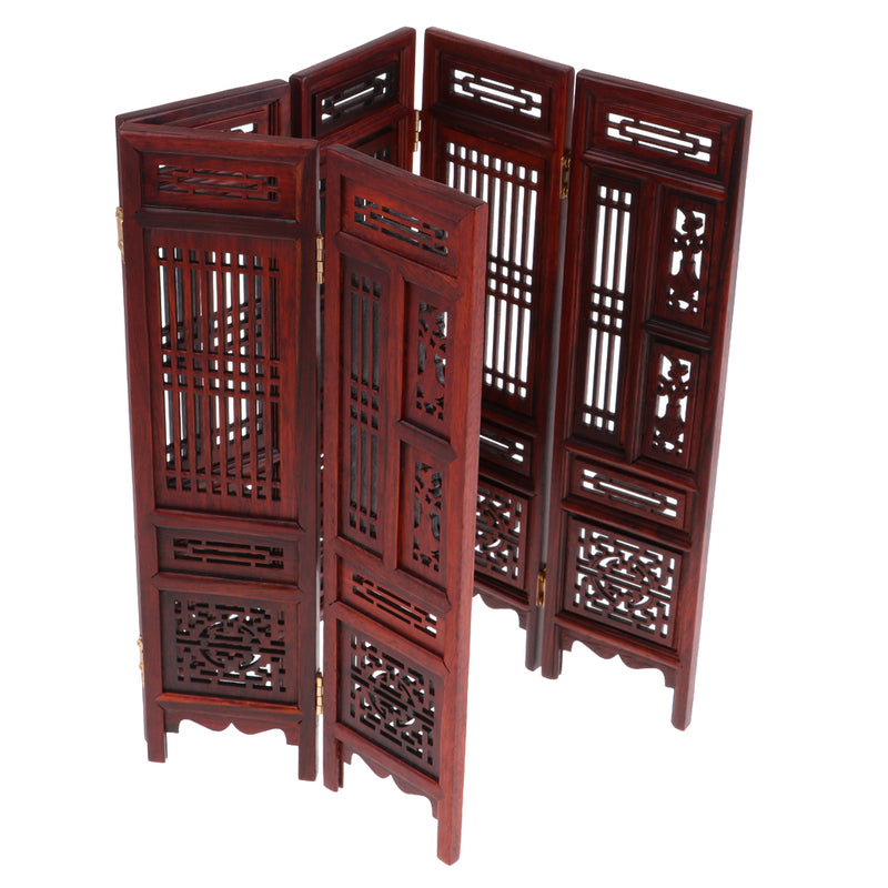 1/12 Annatto Folding Screen Furniture for Dolls House Bedroom Living Room Accessory Decor