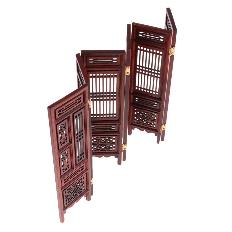 1/12 Annatto Folding Screen Furniture for Dolls House Bedroom Living Room Accessory Decor