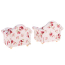 2 Set 1/12 Floral Single Sofa + Cushions Set Furniture for Dolls House Living Room Decoration
