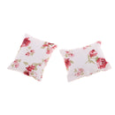 2 Set 1/12 Floral Single Sofa + Cushions Set Furniture for Dolls House Living Room Decoration