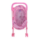 Mini Plastic Baby Push Cart Pushchair Dolls Accs Kids Pretend Play Toy