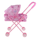 Mini Plastic Baby Push Cart Pushchair Dolls Accs Kids Pretend Play Toy