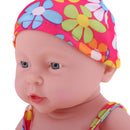 41cm Soft Vinyl High Simulation Baby Girl Doll in Flower Bikini & Hat Suit for Kids Gift