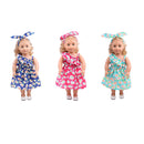 Summer Outfit One Shoulder Dress & Hair Band for 18inch American Girl Our Generation My Life Dolls Accessories Rose Red