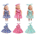 Summer Outfit One Shoulder Dress & Hair Band for 18inch American Girl Our Generation My Life Dolls Accessories Rose Red