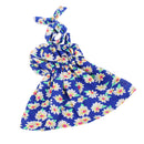 Flower One Shoulder Dress and Rabbit Hairband for 18inch American Girl Journey Dolls Party Outfit Blue