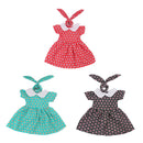 F2pcs Stylish Clothes for 18inch American Girl Our Generation Doll Green Round Collar Dress + Hair Band Party Dress Up