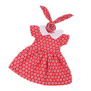 Summer Outfit Round Collar Dress & Hair Band for 18inch American Girl Our Generation My Life Dolls Accessories Red