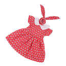Summer Outfit Round Collar Dress & Hair Band for 18inch American Girl Our Generation My Life Dolls Accessories Red