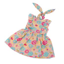 Trendy Summer Falbala Flower Dress & Hair Band Outfit for 18inch American Girl My Life Dolls Clothing Accessory Yellow