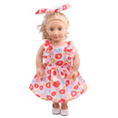 2pcs Stylish Clothes for 18inch American Girl Our Generation Doll Red Sleeveless Dress + Hair Band Party Dress Up
