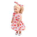 2pcs Stylish Clothes for 18inch American Girl Our Generation Doll Red Sleeveless Dress + Hair Band Party Dress Up