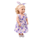Summer Outfit Sleeveless Dress & Hair Band for 18inch American Girl Our Generation My Life Dolls Accessories Purple
