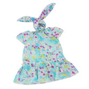 Trendy Summer Flower Short Sleeve Dress & Hair Band Outfit for 18inch American Girl My Life Dolls Clothing Accessory Green