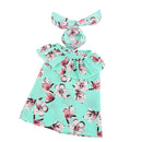 Lovely Summer Outfit Lotus Leaf Collar Dress & Hair Band for 18inch American Girl Our Generation Journey Doll Complete Look Green