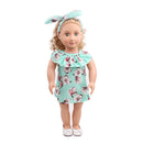 Lovely Summer Outfit Lotus Leaf Collar Dress & Hair Band for 18inch American Girl Our Generation Journey Doll Complete Look Green