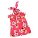 Trendy Summer Flower Lotus Leaf Collar Dress & Hair Band Outfit for 18inch American Girl My Life Dolls Clothing Accessory Red