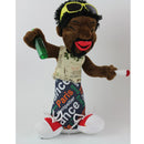 30cm Electronic Plush Jamaican Man Doll Toy Halloween Ornaments Desk Decor