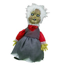 30cm Electric Scary Old Woman Ghost Figure Doll Halloween Decor Ornaments