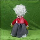 30cm Electric Scary Old Woman Ghost Figure Doll Halloween Decor Ornaments