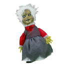30cm Electric Scary Old Woman Ghost Figure Doll Halloween Decor Ornaments