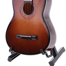Dolls House Decoration Mini Wooden Guitar Model with Display Stand