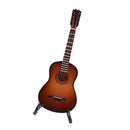 Dolls House Decoration Mini Wooden Guitar Model with Display Stand