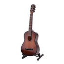 Dolls House Decoration Mini Wooden Guitar Model with Display Stand