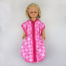 Cute Zippered Sleeping Bag Protecting Handbag for 18inch American Girl Accs Doll Pink