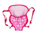 Cute Kids Backpack Schoolbag Doll Carrier Bag for 18inch American Girl Pink Flower Pattern
