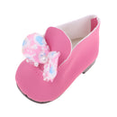 Cute Bowknot Princess Leather Shoes for 18inch American Girl Doll Dress Up Pink