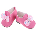 Cute Bowknot Princess Leather Shoes for 18inch American Girl Doll Dress Up Pink