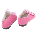 Cute Bowknot Princess Leather Shoes for 18inch American Girl Doll Dress Up Pink