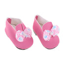 Cute Bowknot Princess Leather Shoes for 18inch American Girl Doll Dress Up Pink