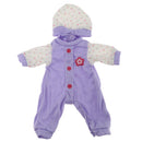 Fashion Doll Clothing Long Sleeve Jumpsuit with Hat for 14.5in American Girl Doll Purple