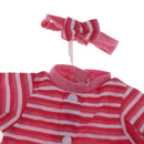 Fashion Doll Clothing Long Sleeve Jumpsuit with Hairband for 14.5in American Girl Doll Red