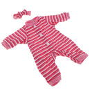 Fashion Doll Clothing Long Sleeve Jumpsuit with Hairband for 14.5in American Girl Doll Red
