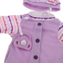 Fashion Doll Clothing Long Sleeve Jumpsuit with Hat for 14.5in American Girl Doll Light Purple