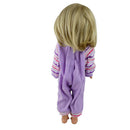 Fashion Doll Clothing Long Sleeve Jumpsuit with Hat for 14.5in American Girl Doll Light Purple