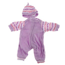 Fashion Doll Clothing Long Sleeve Jumpsuit with Hat for 14.5in American Girl Doll Light Purple