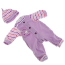 Fashion Doll Clothing Long Sleeve Jumpsuit with Hat for 14.5in American Girl Doll Light Purple