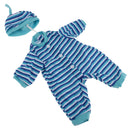 Fashion Doll Clothing Long Sleeve Jumpsuit with Hat for 14.5in American Girl Doll Blue