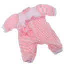 Fashion Doll Clothing Striped Jumpsuit with Teat for 16inch Salon Doll Pink & White