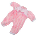 Fashion Doll Clothing Striped Jumpsuit with Teat for 16inch Salon Doll Pink & White
