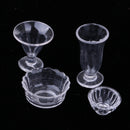 1/12 Dollhouse Miniature Tableware Clear Wine Glass Cups Set Kitchen Accessories Decor 11 Pieces