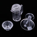 1/12 Dollhouse Miniature Tableware Clear Wine Glass Cups Set Kitchen Accessories Decor 11 Pieces