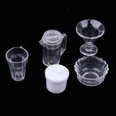 1/12 Dollhouse Miniature Tableware Clear Wine Glass Cups Set Kitchen Accessories Decor 11 Pieces