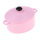 Handmade 1/12 Miniature Pink Metal Pot Dollhouse Kitchen Furniture Cookware